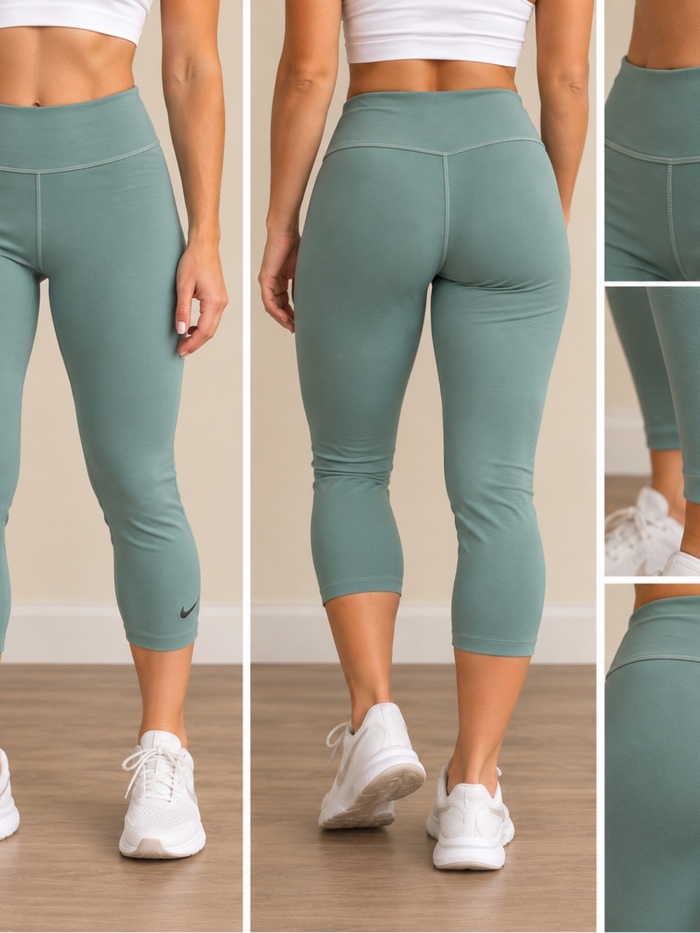 Nike Women’s Green Sage High Rise Capri Leggings Athletic Yoga - size small